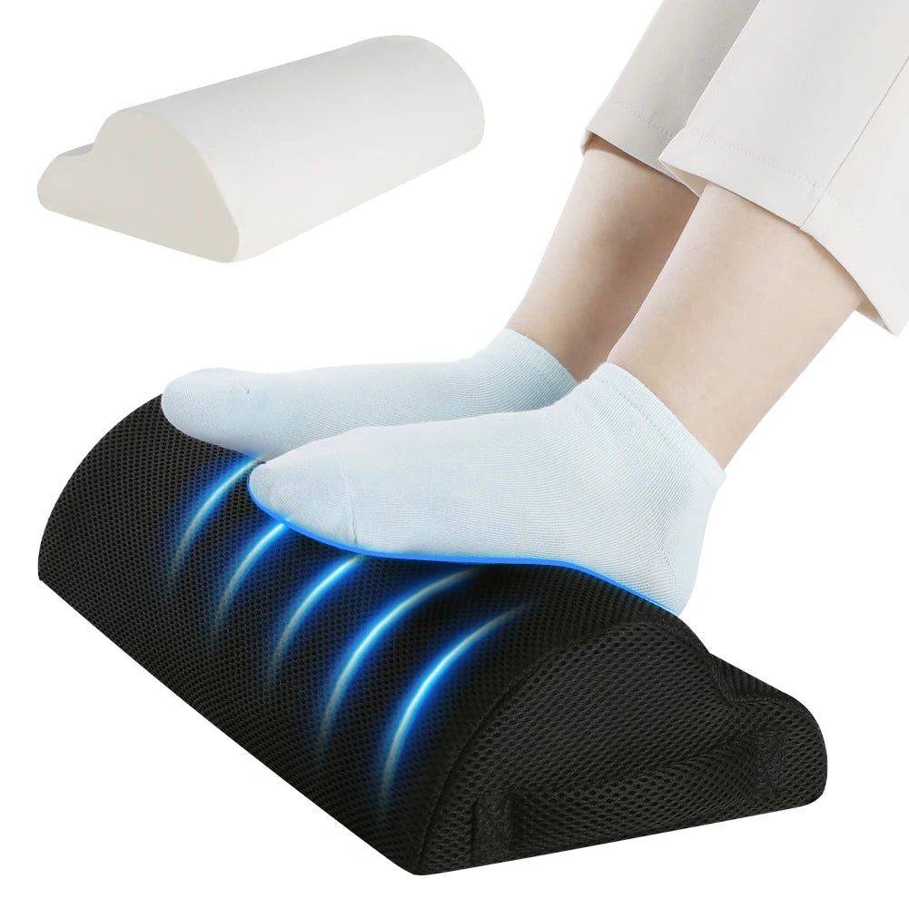 Memory Foam Foot Stool & Under Desk Footrest Leg Elevation Pillow