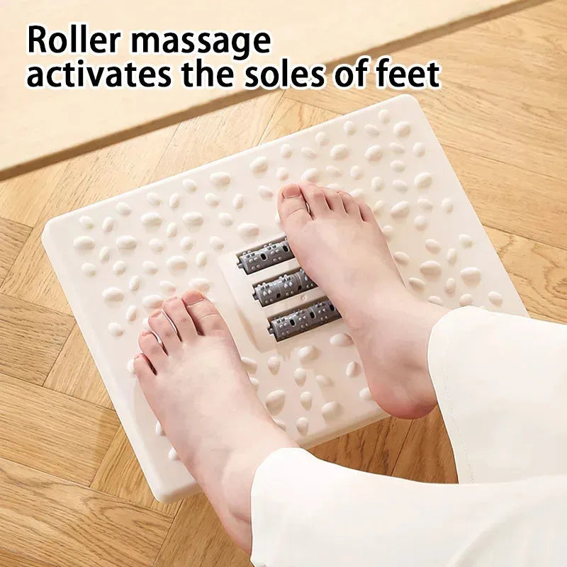 Ergonomic Foot Rest with Massage Rollers - Portable Under Desk Stool for Office & Home