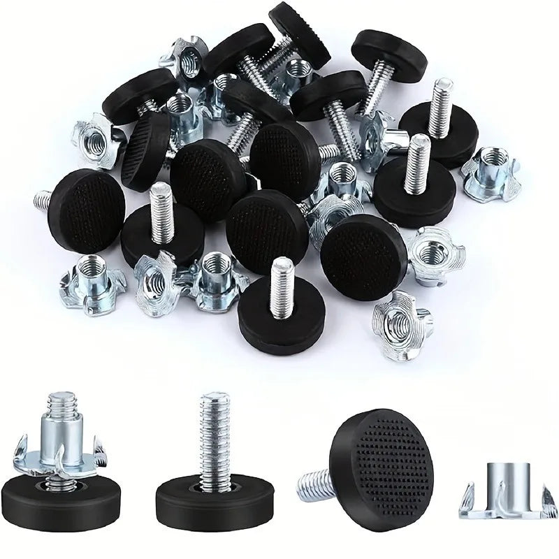 20 PCS Stainless Steel Adjustable Leveling Furniture Legs - Heavy Duty Non-Slip Base for Tables/Chairs/Cabinets/Sofas