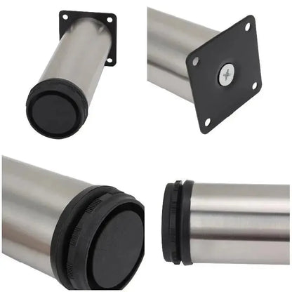4PCS Stainless Steel Adjustable Furniture Legs 5-25cm | Replacement Feet for Sofa Bed Table Cabinet, Easy Install Durable