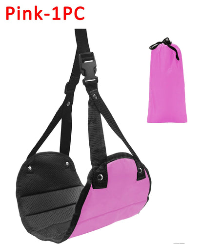 Portable Adjustable Leg Hammock with Comfortable Foot Rest for Airplane Office and Car Travel Support and Relaxation