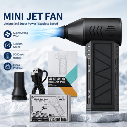 130000RPM High Speed Turbo Jet Fan Rechargeable Electric Air Duster Compressed Air Blower Screen Display for Dust Snow Cleaning