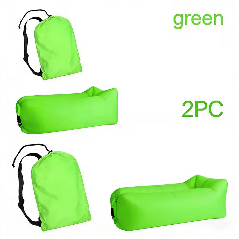 LUSQI Inflatable Lounger Air Sofa Extra Thick Foldable Couch For Outdoor Camping Beach Patio Quick Inflation Home Furniture
