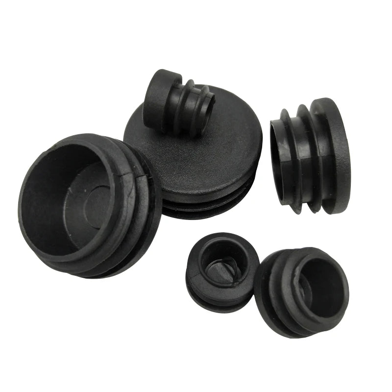 12mm-76mm Black Plastic Round Caps Inner Plug Protection Gasket Dust Seal End Cover Caps For Pipe Bolt Furniture