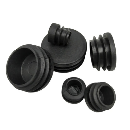 12mm-76mm Black Plastic Round Caps Inner Plug Protection Gasket Dust Seal End Cover Caps For Pipe Bolt Furniture