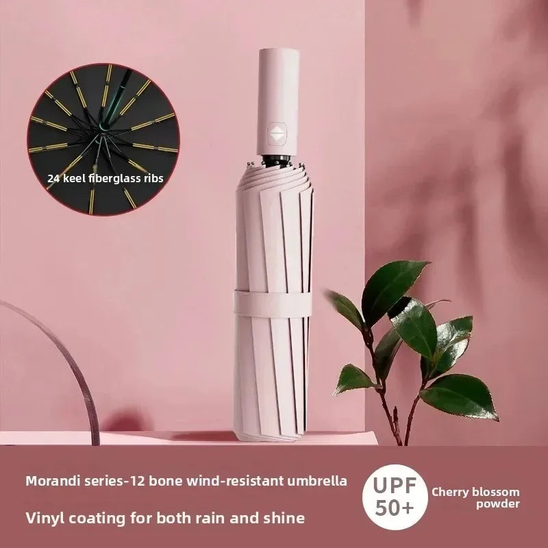 Automatic umbrella sunshade self-opening vinyl sunscreen UV protection folding sun umbrella
