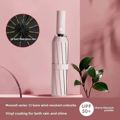 Automatic umbrella sunshade self-opening vinyl sunscreen UV protection folding sun umbrella