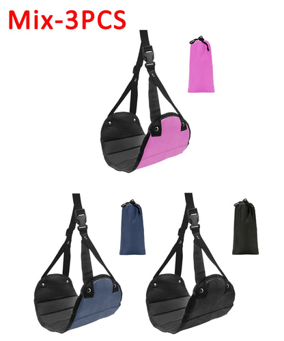 Portable Adjustable Leg Hammock with Comfortable Foot Rest for Airplane Office and Car Travel Support and Relaxation