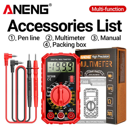 ANENG SZ308 Digital Multimeter   AC/DC Current Meter Voltage Resistance Meter Electrician LCD Screen Ohm Square Wave Test