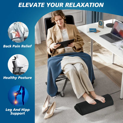 Memory Foam Foot Stool & Under Desk Footrest Leg Elevation Pillow