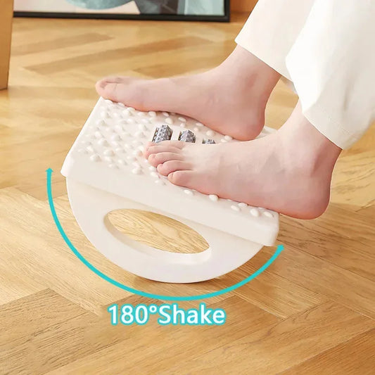Ergonomic Foot Rest with Massage Rollers - Portable Under Desk Stool for Office & Home