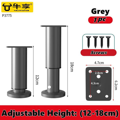 Adjustable Height Furniture Support Legs for Bed Frame, Metal Adjustable Furniture Legs for Bed/Sofa/Cabinet/Couch/Table