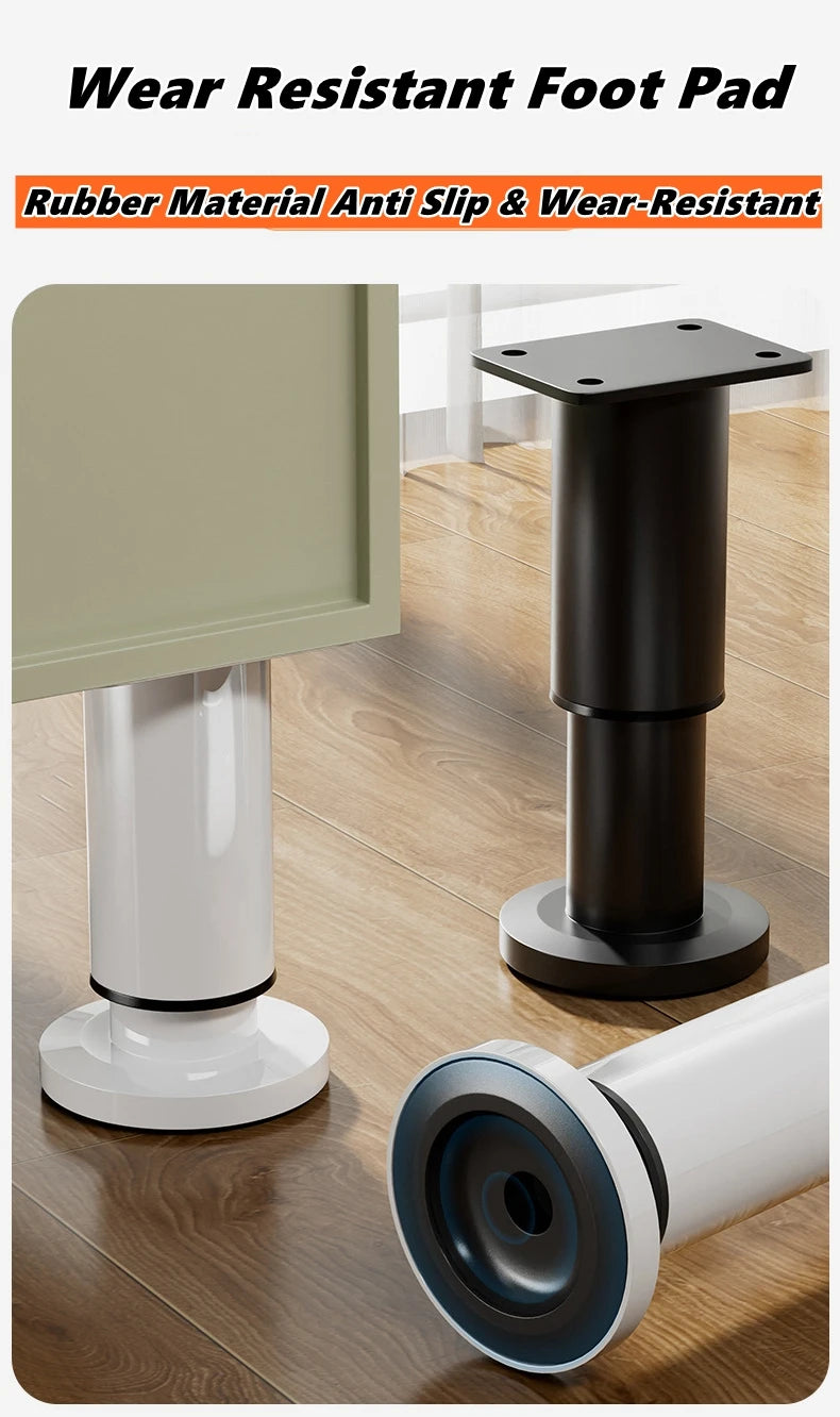 Adjustable Height Furniture Support Legs for Bed Frame, Metal Adjustable Furniture Legs for Bed/Sofa/Cabinet/Couch/Table