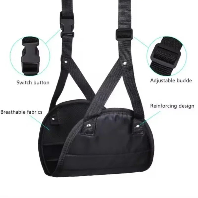 Portable Adjustable Leg Hammock with Comfortable Foot Rest for Airplane Office and Car Travel Support and Relaxation