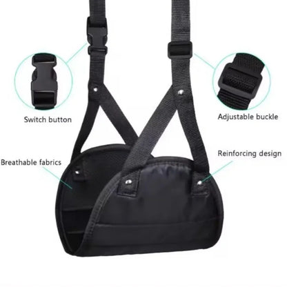Portable Adjustable Leg Hammock with Comfortable Foot Rest for Airplane Office and Car Travel Support and Relaxation