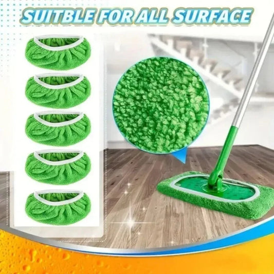 Eco-Friendly Mop Cover Set – 6-Pack Washable Flat Mop Pads for Dusting, Wet Mopping & Pet Hair Pickup, Reusable Alternative to