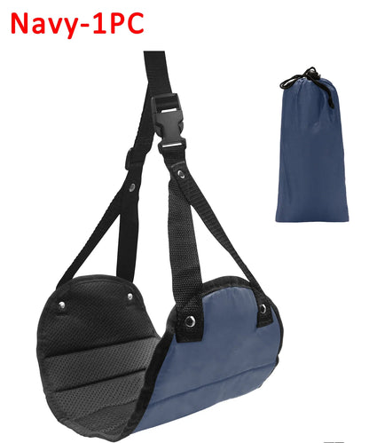 Portable Adjustable Leg Hammock with Comfortable Foot Rest for Airplane Office and Car Travel Support and Relaxation