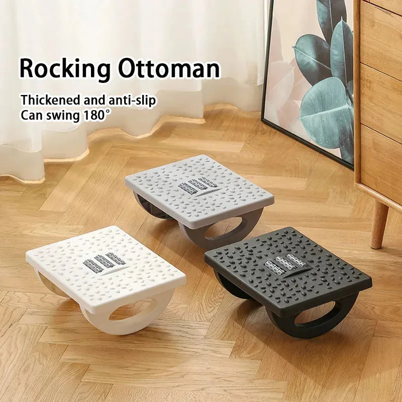 Ergonomic Foot Rest with Massage Rollers - Portable Under Desk Stool for Office & Home