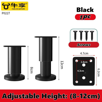 Adjustable Height Furniture Support Legs for Bed Frame, Metal Adjustable Furniture Legs for Bed/Sofa/Cabinet/Couch/Table