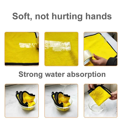 1/2/6/10pcs Microfiber Cleaning Towel Thicken Soft Drying Cloth Car Body Washing Towels Double Layer Clean Rags Car Accessories