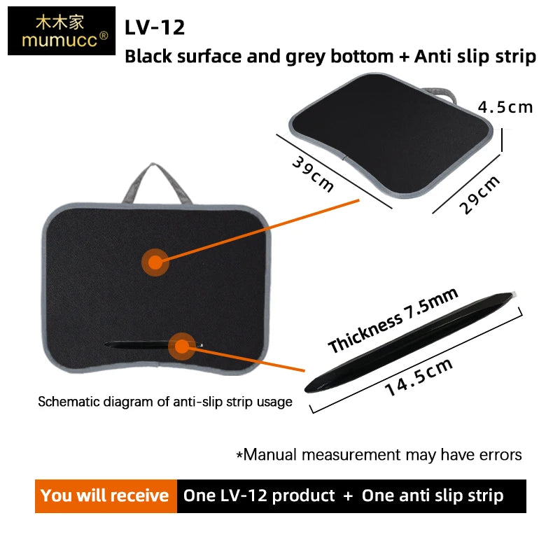 MUMUCC Multifunctional Laptop Desk With Cushion and Filled with Foam Particles, Small Pillow Table, Hard Mouse Pad Large