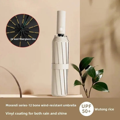Automatic umbrella sunshade self-opening vinyl sunscreen UV protection folding sun umbrella