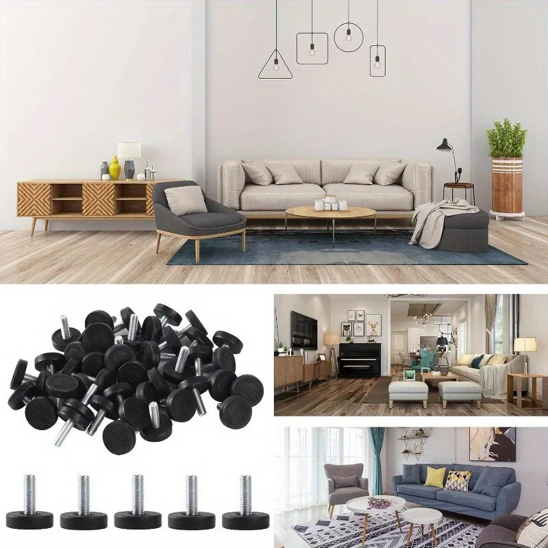 20 PCS Stainless Steel Adjustable Leveling Furniture Legs - Heavy Duty Non-Slip Base for Tables/Chairs/Cabinets/Sofas