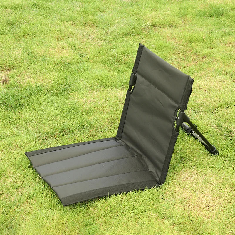 Outdoor Foldable Camping Chair Oxford Cloth Camping Floor Chair Garden Park Single Lazy Chair Backrest Cushion Picnic Back Chair