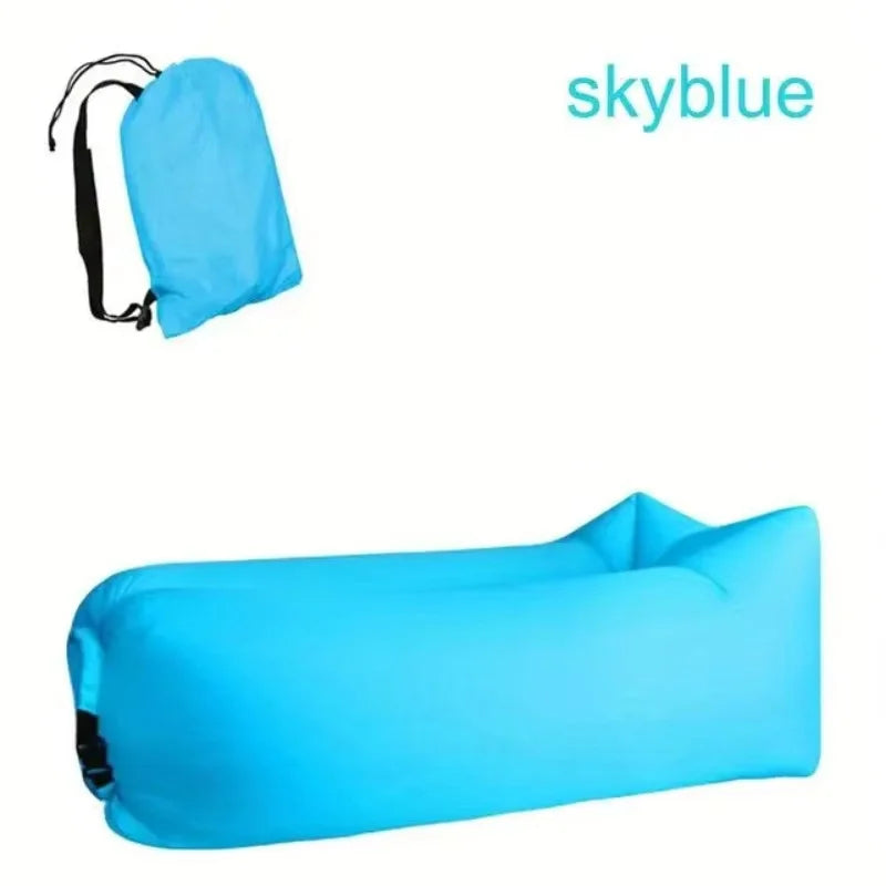 LUSQI Inflatable Lounger Air Sofa Extra Thick Foldable Couch For Outdoor Camping Beach Patio Quick Inflation Home Furniture