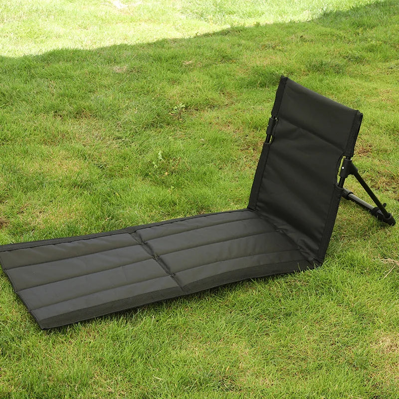 Outdoor Foldable Camping Chair Oxford Cloth Camping Floor Chair Garden Park Single Lazy Chair Backrest Cushion Picnic Back Chair