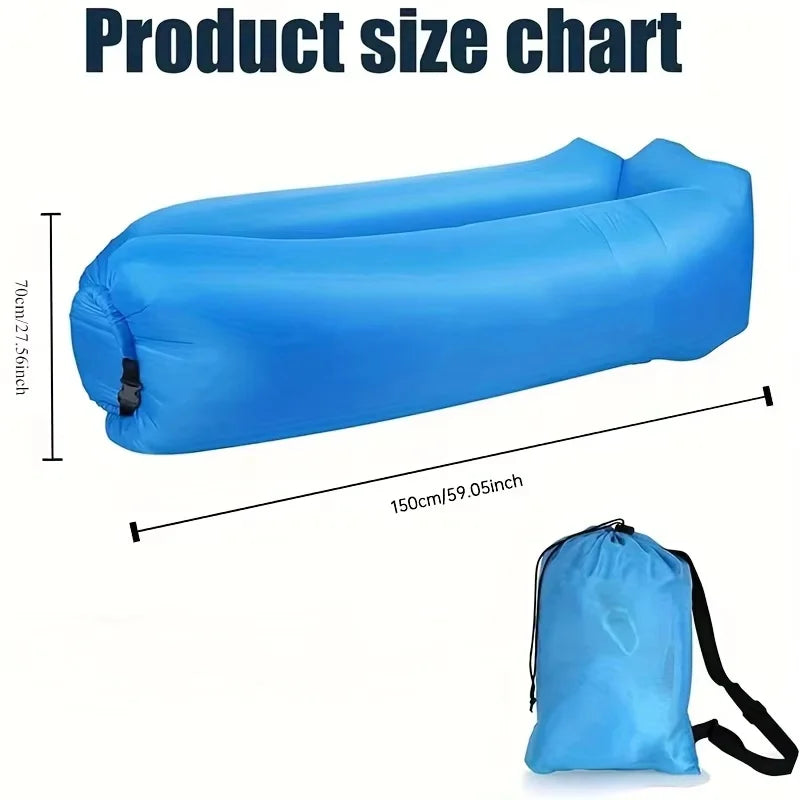LUSQI Inflatable Lounger Air Sofa Extra Thick Foldable Couch For Outdoor Camping Beach Patio Quick Inflation Home Furniture