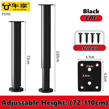 Adjustable Height Furniture Support Legs for Bed Frame, Metal Adjustable Furniture Legs for Bed/Sofa/Cabinet/Couch/Table