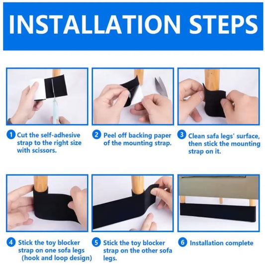 Durable 3/6/10M Sofa Toy Blocker Dustproof Adjustable Under Couch Blocker Nylon Adhesive Strap Sofa Edge Baffle