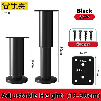 Adjustable Height Furniture Support Legs for Bed Frame, Metal Adjustable Furniture Legs for Bed/Sofa/Cabinet/Couch/Table
