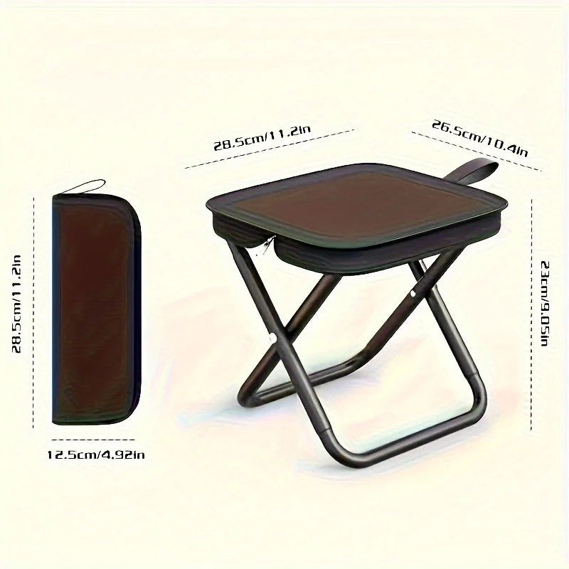 Portable Folding Stool with Handle, Outdoor Camping Fishing Stool, Zipper Stool for Outdoor