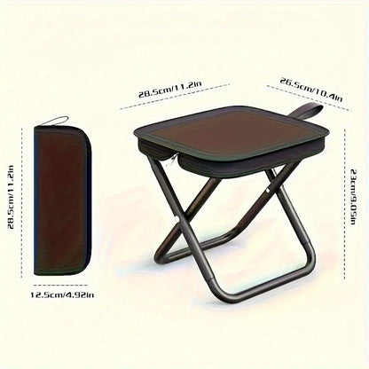 Portable Folding Stool with Handle, Outdoor Camping Fishing Stool, Zipper Stool for Outdoor