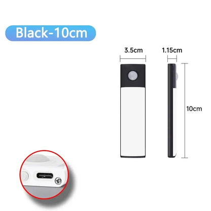 Night Light 20/30/40/60CM Motion Sensor Light Wireless USB LED Cabinet Light Wardrobe Lamp For Kitchen Cabinet Bedroom Wardrobe
