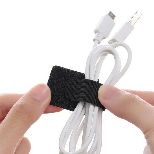 10/20/30 Wire Ties, White/black, Non Damaging To Equipment, Easy To Adjust Self-adhesive Tape, Suitable for Home/office Use