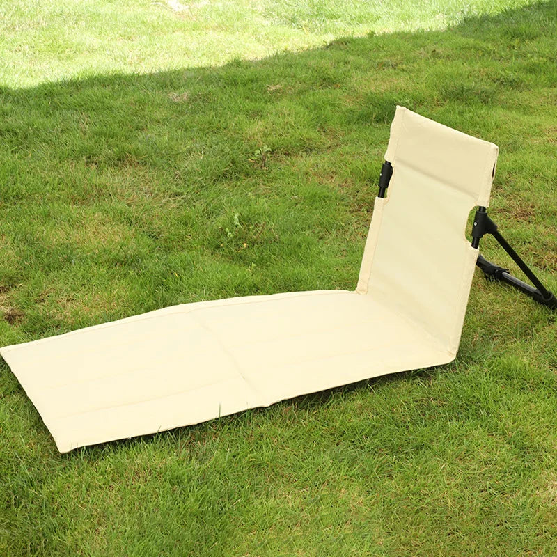 Outdoor Foldable Camping Chair Oxford Cloth Camping Floor Chair Garden Park Single Lazy Chair Backrest Cushion Picnic Back Chair