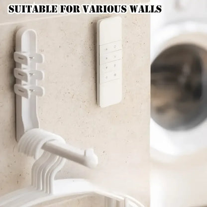 3pcs No Drill Magnetic Remote Holder - Wall Mount for TV/AC/DVD Remotes, White Space-Saving Design
