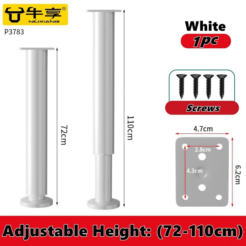 Adjustable Height Furniture Support Legs for Bed Frame, Metal Adjustable Furniture Legs for Bed/Sofa/Cabinet/Couch/Table